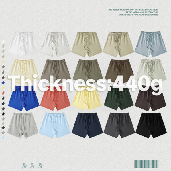 #S3020 Thick 440GSM Basic Loose Fit Unisex Shorts - Image 4