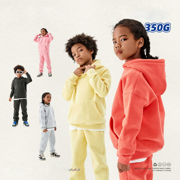 #T1002A Heavy Fleece 350Gsm Kids Cotton Oversized Hoodie 3
