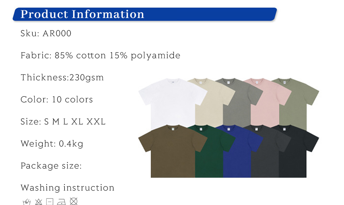 #AR000-Quick dry Cotton 230G Oversized Blank T-Shirt 6