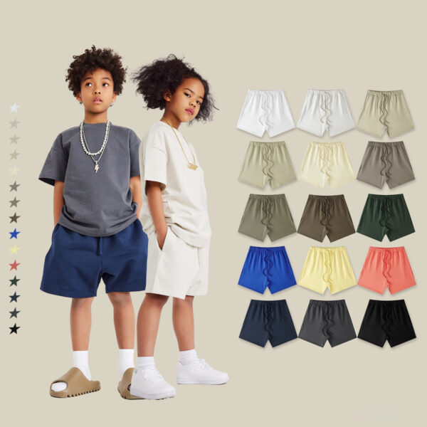 #T001 Heavy 425GSM Cotton Terry Kids Shorts 1
