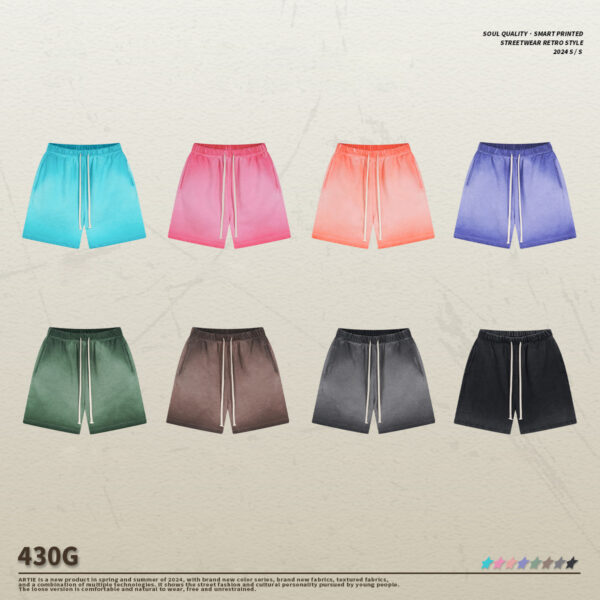 #7616 Cotton Terry 430GSM Vintage Dyed Shorts 4