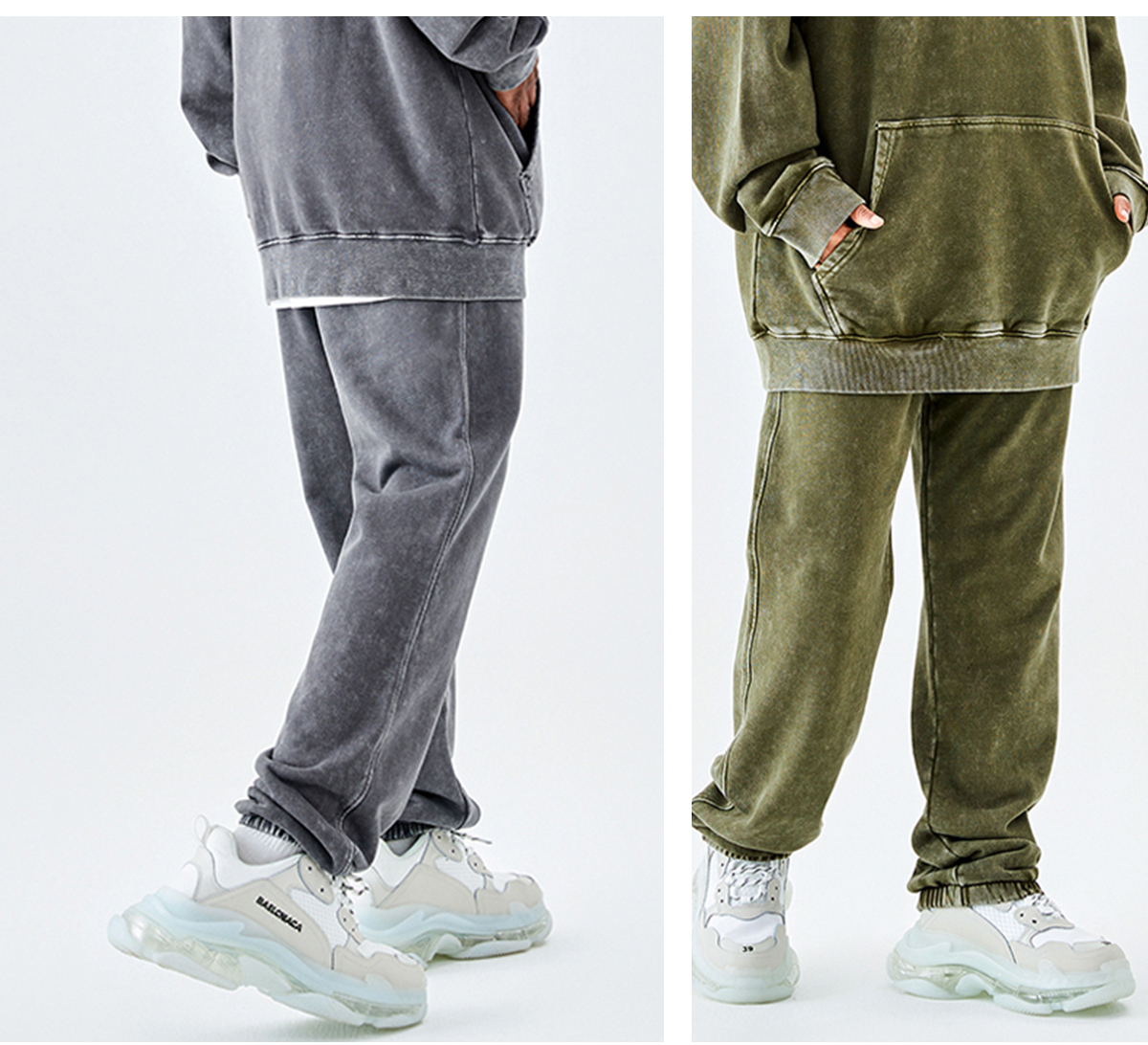 #A3087KK 350GSM Cotton Terry Acid Wash Unisex Sweatpants 26