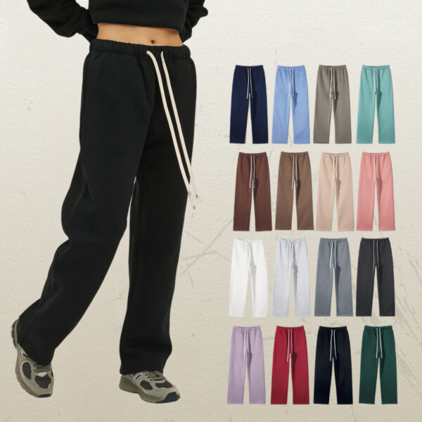 #7718 Cotton Fleece 350Gsm Straight Leg Sweatpants 1