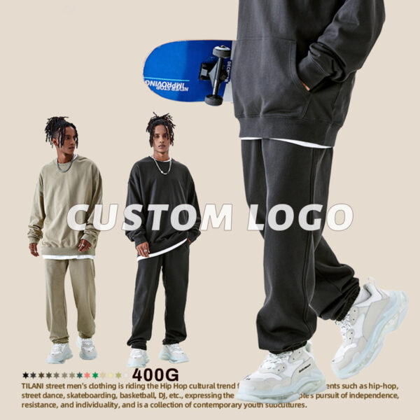 #A3087 Thick 400GSM Cotton Terry Sweatpants 5