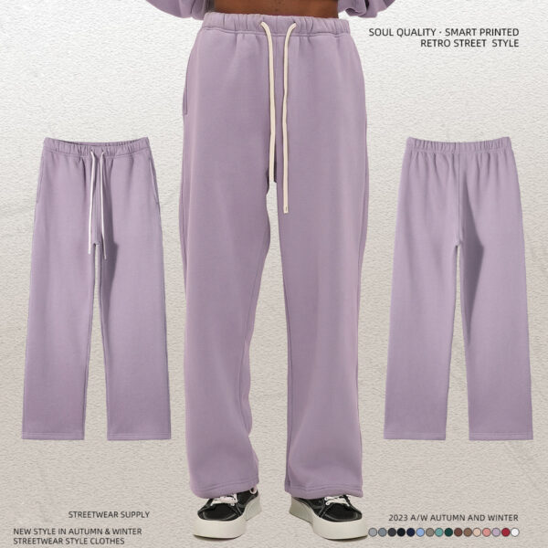 #7718 Cotton Fleece 350Gsm Straight Leg Sweatpants 4