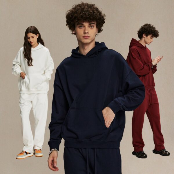 #2268 Thick Brushed Cotton Terry 430Gsm Oversized Hoodie - Image 2