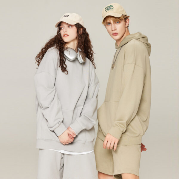 DY006 Thick 400Gsm French Terry Solid Oversized Hoodie 4