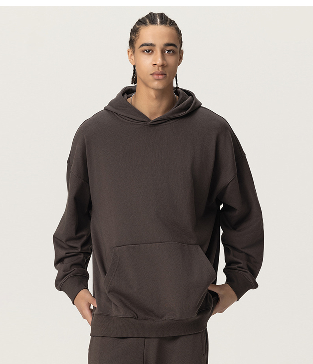 DY006 Thick 400Gsm French Terry Solid Oversized Hoodie 32