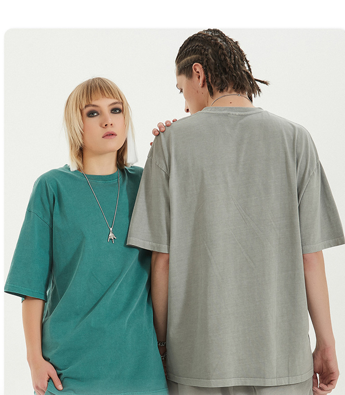 #1120 Cotton 200GSM Light Wash Oversized T-Shirt 22