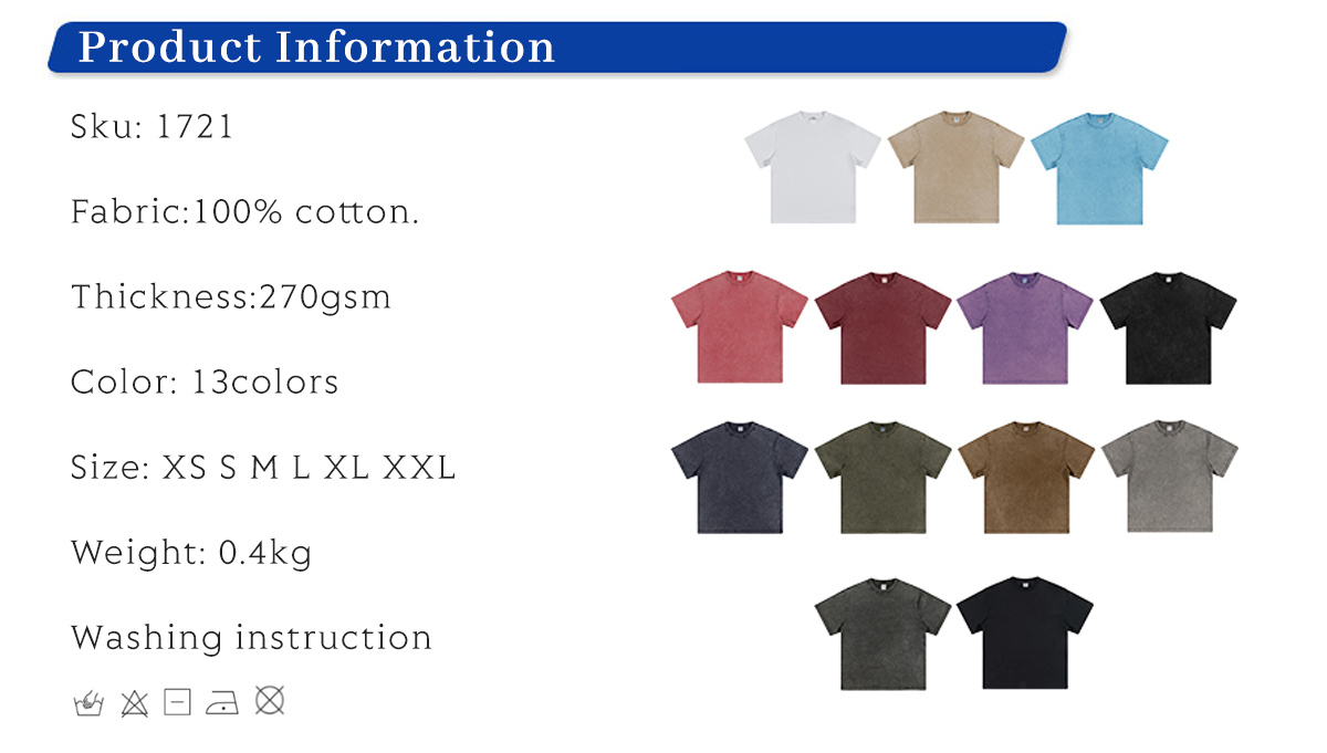 #S1721 Vintage Wash 270GSM Oversized T-Shirt 6