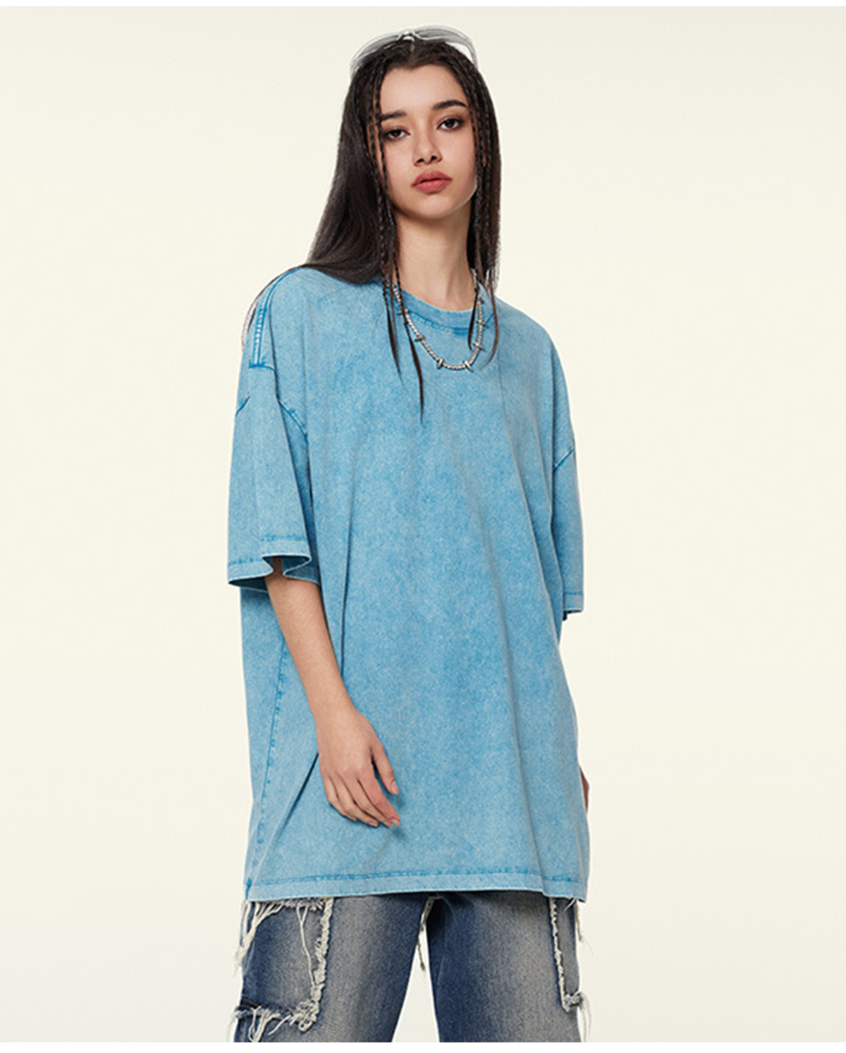 #S1721 Vintage Wash 270GSM Oversized T-Shirt 30