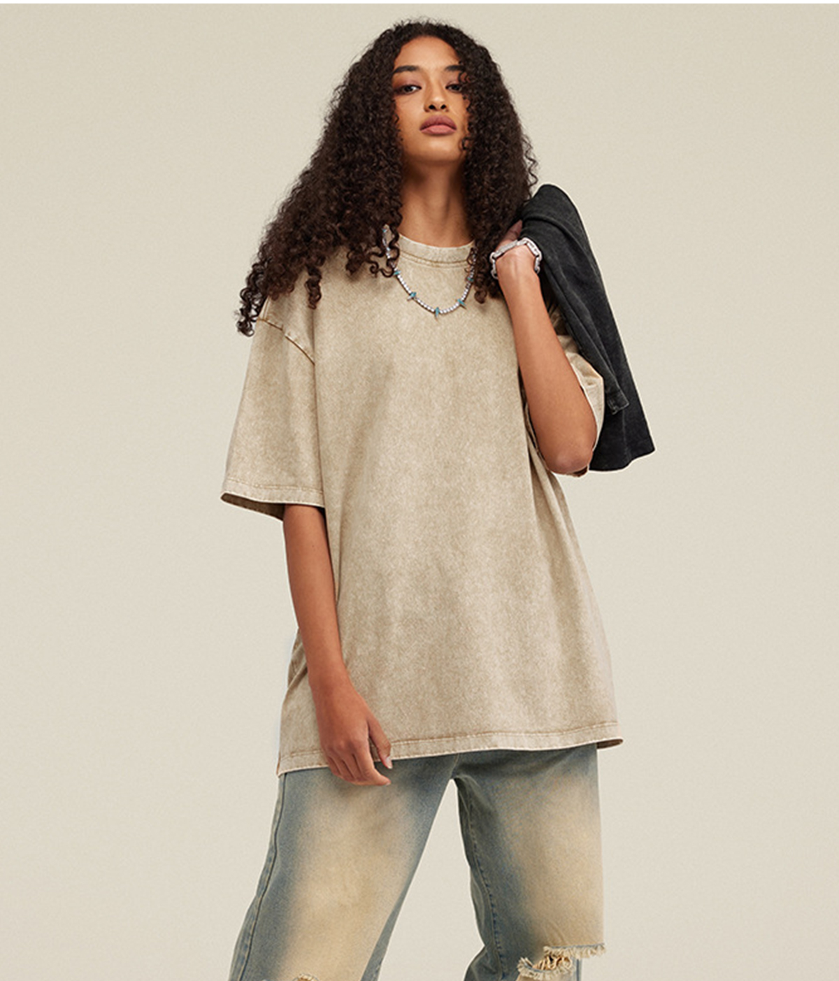 #S1721 Vintage Wash 270GSM Oversized T-Shirt 32