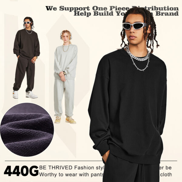 #W24130 Thick Terry 440Gsm Oversized Sweatshirt 3