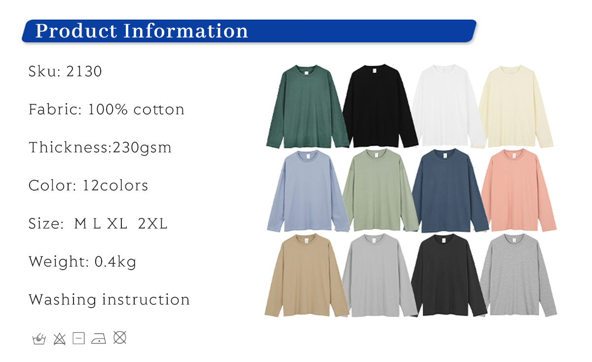 #2130 Cotton 230Gsm Oversized Long Sleeve Shirt 5