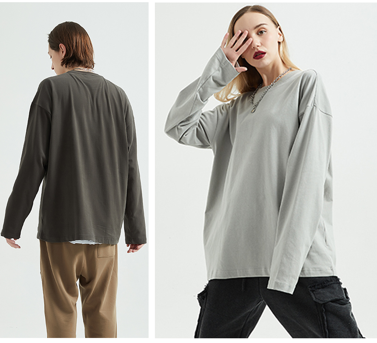 #2130 Cotton 230Gsm Oversized Long Sleeve Shirt 29