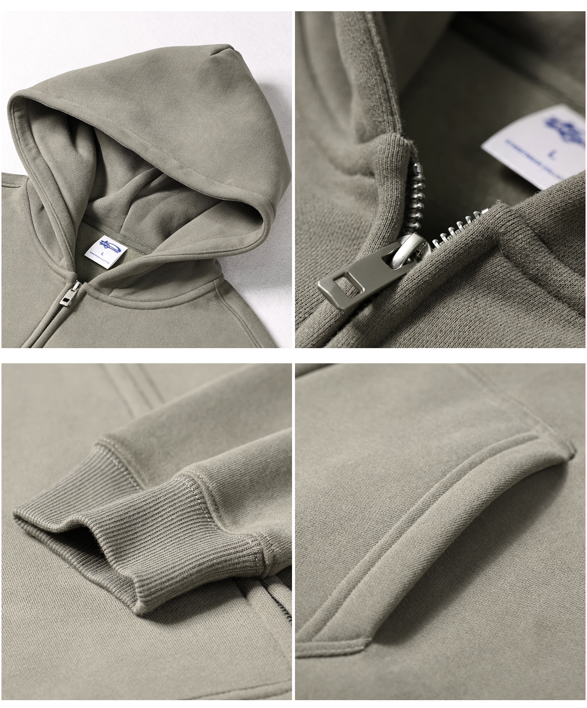 #2519 Fleece 350Gsm Oversized Zip-Up Hoodie 14