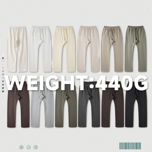 #2286 Thick Brushed Cotton Terry 445Gsm Straight Leg Sweatpants - Image 5