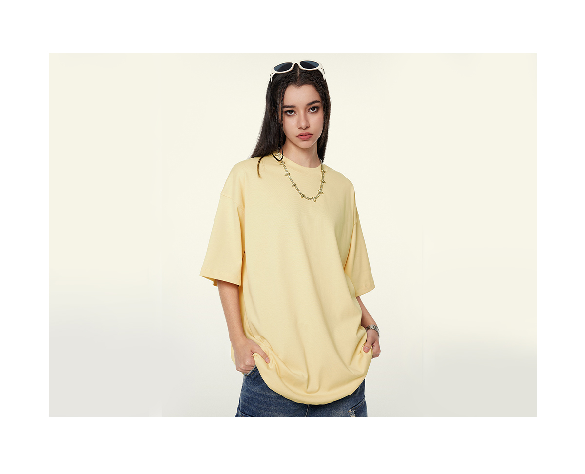 #S1953 Double Yarn Cotton 345GSM Oversized T-Shirt 21