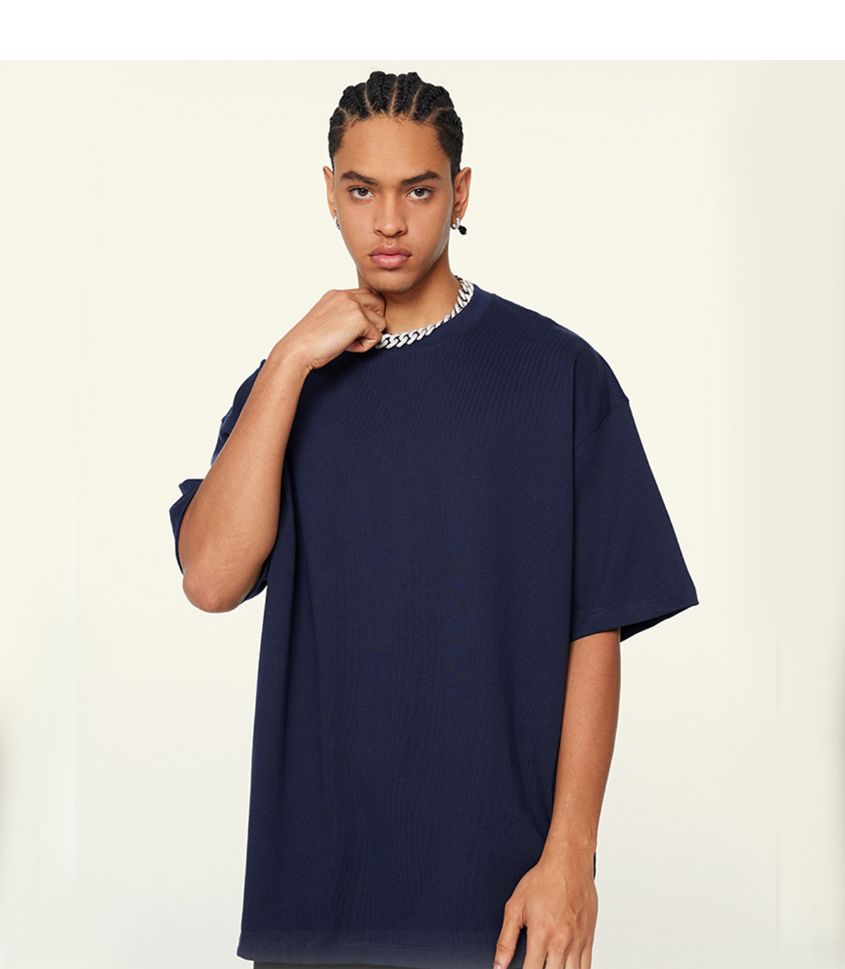 #S1953 Double Yarn Cotton 345GSM Oversized T-Shirt 23