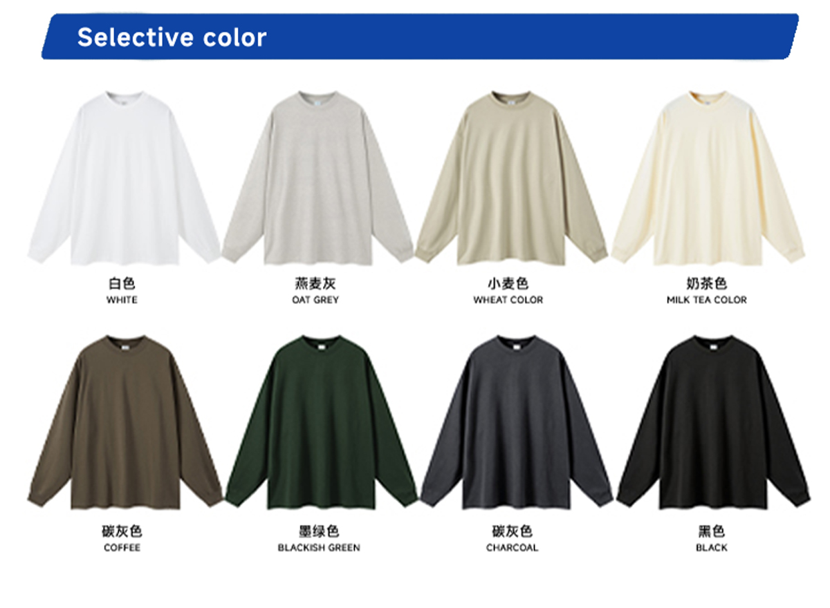 #W0186 Heavy Weight Cotton 425Gsm Long Sleeve T-Shirt 6