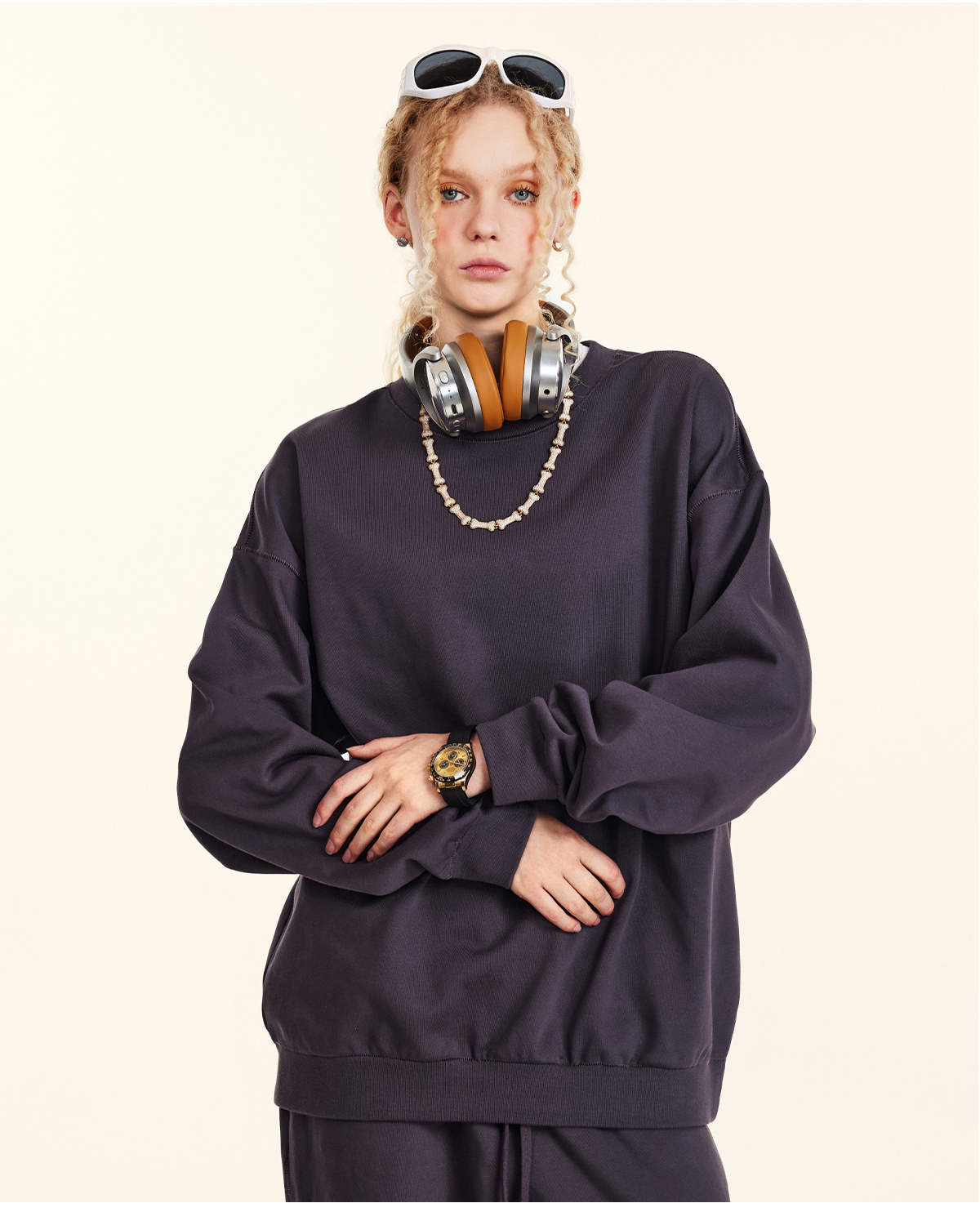 #W24130 Thick Terry 440Gsm Oversized Sweatshirt 26