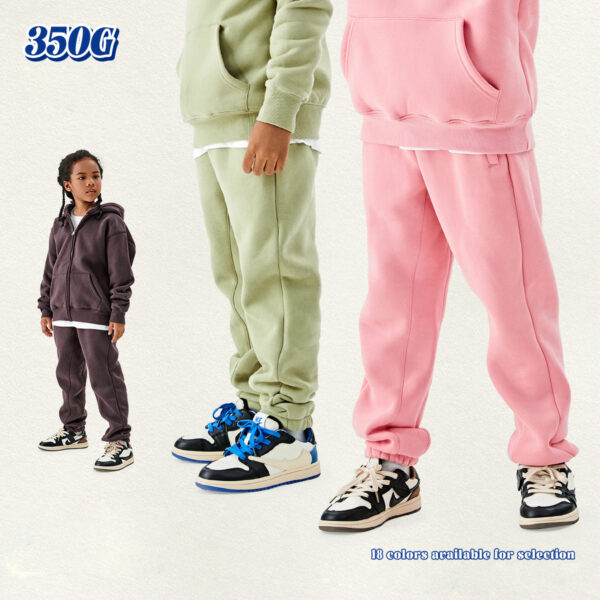 #A3040 Warm Fleece 350Gsm kids Sweatpants 4