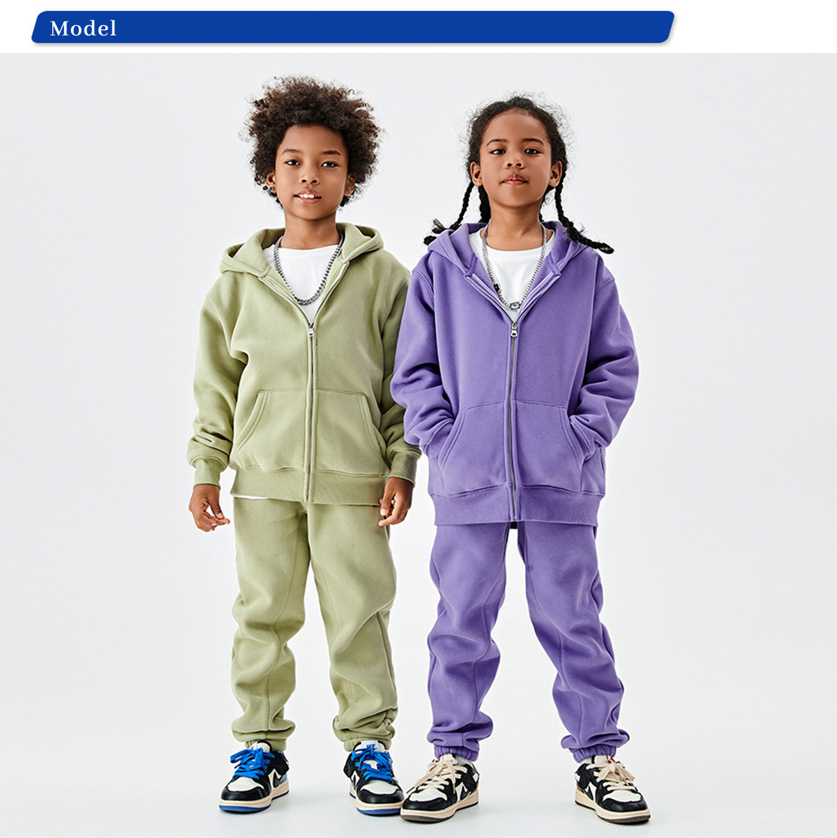 #A3040 Warm Fleece 350Gsm kids Sweatpants 23