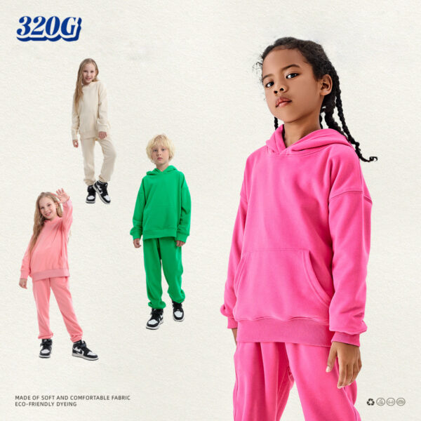 #T1002B Cotton Terry 320Gsm Kids Oversized Hoodie 3