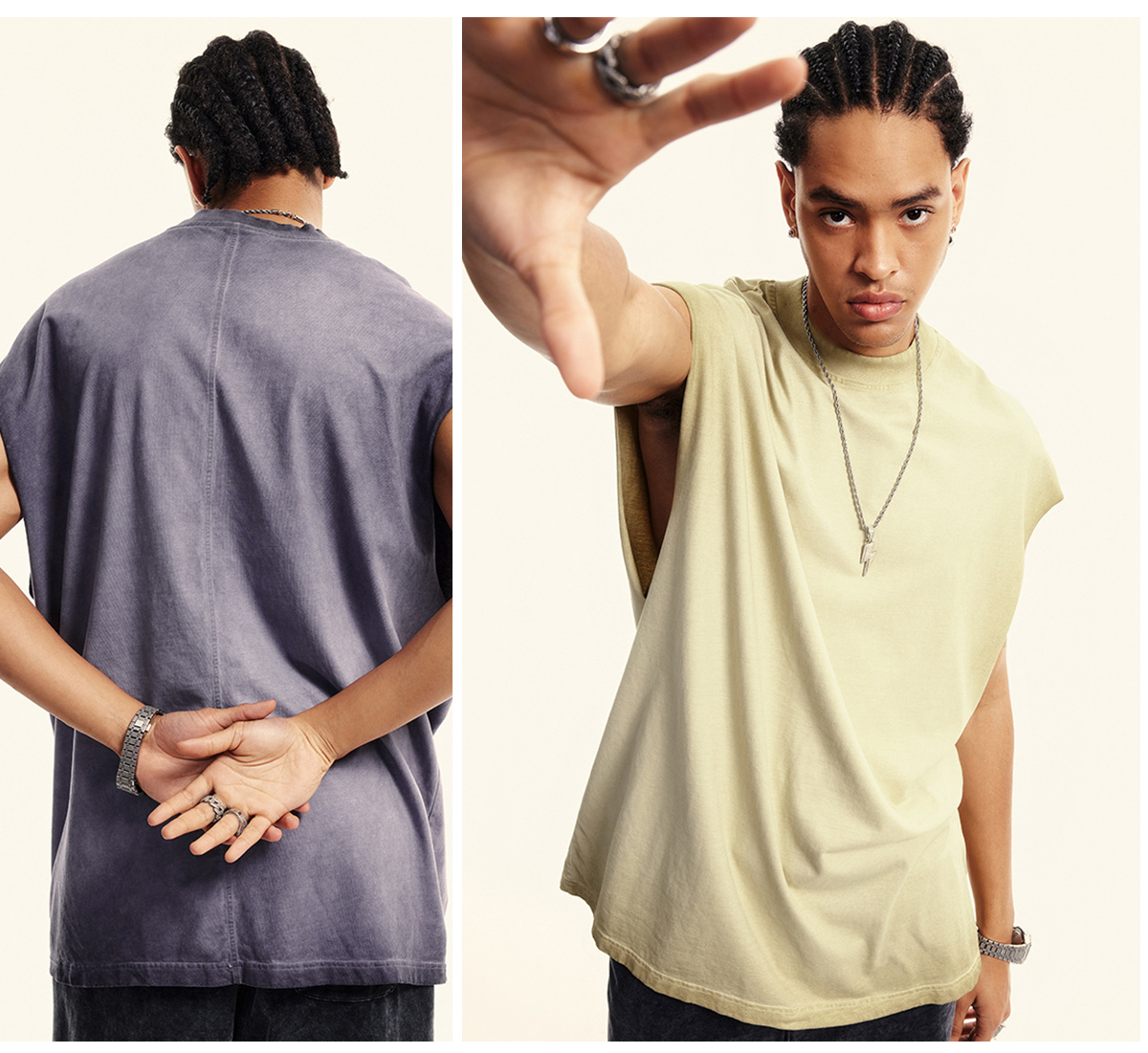 #S1531 Vintage Oversized 250gsm Cotton Vest 19