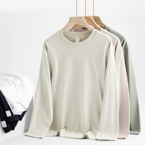 #04C Solid 230Gsm Cotton Long Sleeve T-Shirt 5