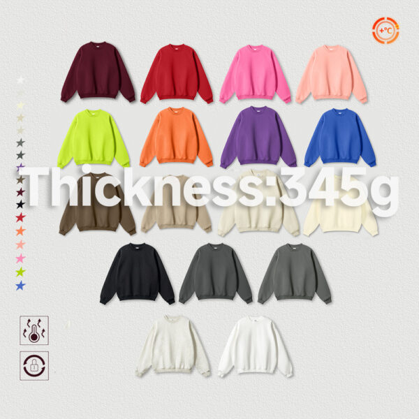 #W2407 Oversized 345Gsm Fleece Basic Sweatshirt - Image 4